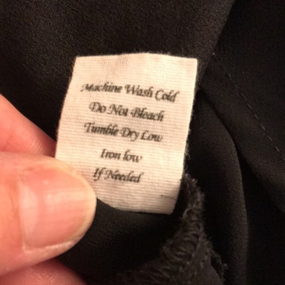 Black  large semi sheer front solid black sleeveless button down top - Picture 10 of 13